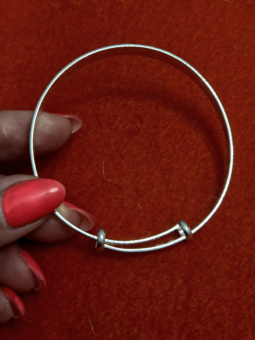 Floral Engraved Silver Bangle Bracelet. 999 Pure Silver. Hupoallergenic - Picture 6 of 10